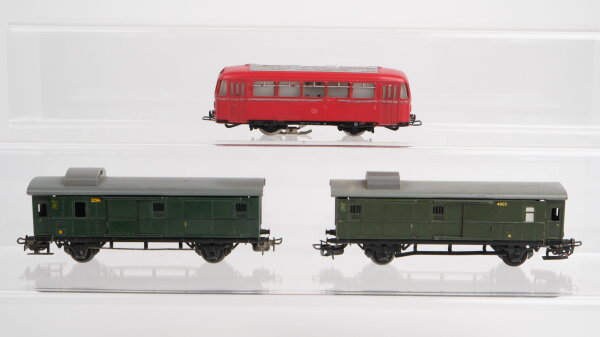 Märklin H0 Konvolut 2 Packwagen "3294, 4003", Schienenbus-Beiwagen DB/u.a. (ungetestet)