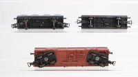 Liliput H0 Konvolut Behältertragewagen, Behältertragewagen "Feldschlösschen Bier" Hochbordwagen mit Container (verklebt) FS/u.a.