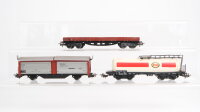 Märklin H0 Konvolut Seitenwandschiebewagen, Niederbordwagen, Kesselwagen "Esso" DB