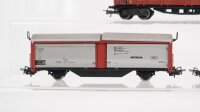 Märklin H0 Konvolut Seitenwandschiebewagen, Niederbordwagen, Kesselwagen "Esso" DB