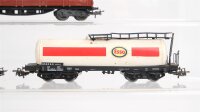 Märklin H0 Konvolut Seitenwandschiebewagen, Niederbordwagen, Kesselwagen "Esso" DB