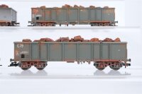 Trix H0 Konvolut 4 Hochbordwagen "E79" mit Ladung "gesupert" SNCF