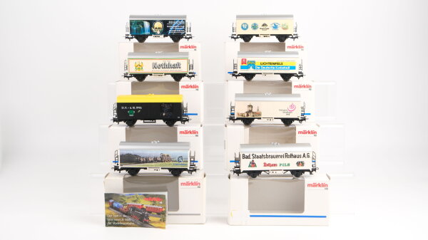 Märklin H0 Konvolut 8 Kühlwagen "Rothaus, Löwenbräu, Lichtenfels, u.a." DB/u.a.