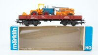Märklin H0 4474 Niederbordwagen mit Baufahrzeugen...