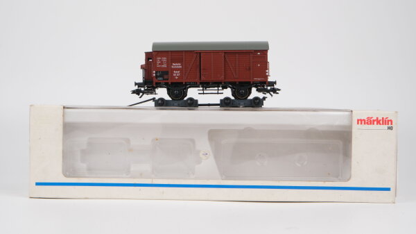 Märklin H0 46821 Gedeckter Güterwagen mit Bremserhaus und Straßenroller-Satz "Culemeyer"  Gr der DRG