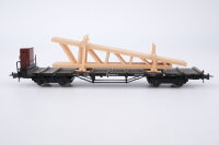 Roco H0 47185 Rungenwagen mit Bremserhaus und Ladung...