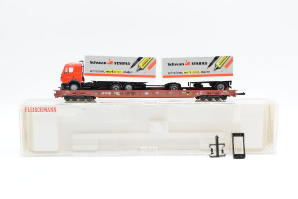 Fleischmann H0 5275K RoLa-Niederflurwagen "Schwan-Stabilo" DB