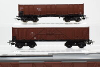 Piko H0 Konvolut 2 Hochbordwagen,gedeckter Güterwagen mit Bremserhaus DR