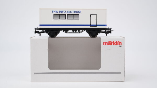 Märklin H0 00758-06 Containertragwagen THW INFO ZENTRUM