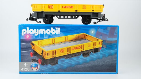 Playmobil G 4126 Niederbordwagen gelb DB Cargo