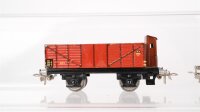 Märklin H0 Konvolut 2 Hochbordwagen "365" mit Bremserhaus, Kesselwagen "374 Shell" mit Bremserhaus, Güterzugbegleitwagen "390" Blech