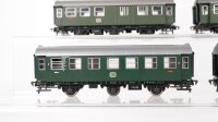 Fleischmann H0 Konvolut 3 Personenwagen 2.Kl., Personenwagen mit Stückgutabteil 2.Kl., Packwagen DB
