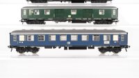 Fleischmann H0 Konvolut 2 Personenwagen 1.Kl. blau, Packwagen grün DB