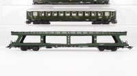 Märklin H0 Konvolut Personenwagen "Silberling" 1./2.Kl., 2 Personenwagen 1.Kl., 2.Kl. grün, Autotransportwagen DB (unvollständig)