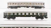 Märklin H0 Konvolut Personenwagen "Silberling" 1./2.Kl., 2 Personenwagen 1.Kl., 2.Kl. grün, Autotransportwagen DB (unvollständig)