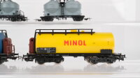 Unbekannt H0 Konvolut 2 Kesselwagen "Minol, Buna" mit Bremserhaus, Selbstentladewagen, 2 Silowagen DR (Abbrüche)