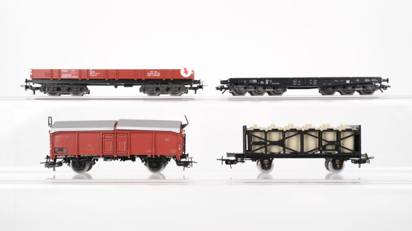 Märklin H0 Klappdeckel-Schiebedachwagen, Schwerlastflachwagen, Hiederbordwagen, Säuretopfwagen DB/u.a. (Abbruch)