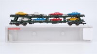 Fleischmann N 8285 Doppelstockw. Autotransport mit 8 PKW...