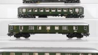 Märklin H0 Konvolut Packwagen, Personenwagen 1.Kl. beleuchtet grün DB (ungetestet)