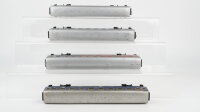 Märklin H0 Konvolut 3 Personenwagen 1.Kl. blau, 1 Personewagen mit Speiseraum 1.Kl. blau/rot beleuchtet DB (ungetestet)