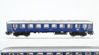 Märklin H0 Konvolut 3 Personenwagen 1.Kl. blau, 1 Personewagen mit Speiseraum 1.Kl. blau/rot beleuchtet DB (ungetestet)