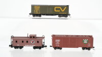 Minitrix N Konvolut US Refrigerator Box Car Caboose N.P....