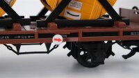 LGB G Flachwagen braun mit Kabeltrommeln (Abbrüche)