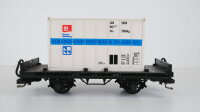 LGB G 5069 Flachwagen schwarz mit Container...