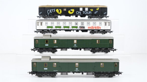 Märklin H0 Konvolut 2 Packwagen, Austellungswagen "CATS on Tour", Ausstellungswagen "märklin" DB/u.a.