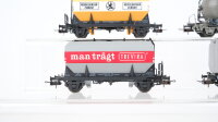Unbekannt H0 Konvolut Behältertragewagen "Kohle", 2 Silowagen "Trevira, Heidelberg Zement", Silowagen DB/u.a. (abbruch/Fehlteile)