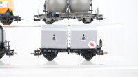 Unbekannt H0 Konvolut Behältertragewagen "Kohle", 2 Silowagen "Trevira, Heidelberg Zement", Silowagen DB/u.a. (abbruch/Fehlteile)
