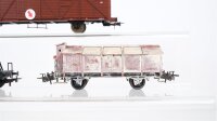 Klein Modellbahn/Unbekannt H0 Konvolut gedeckter Güterwagen, Schotterwagen, Klappdeckelwagen mit Bremserhaus DB/ÖBB (Fehlteil)
