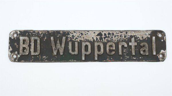 Metall Lokschild Bw-Schild BD Wuppertal 30 x6 cm