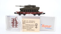 Roco N 25595 Flachwagen mit Ladung: Panzer Leo Rlmmps 651 DB