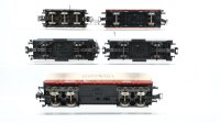 Märklin H0 Konvolut Kranwagen "Krupp-Ardelt" & Kranschutzwagen, Niederbordwagen mit Plane "Märklin" 2 gedeckte Güterwagen mit Bremserhaus DB/u.a.