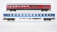 Fleischmann H0 Konvolut Grossraumwagen 2.Kl blau/weiss beleuchtet, Speisewagen DB (ungetestet, Abbruch)