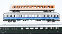 Märklin H0 Konvolut Personenwagen "Airport Express" 2.Kl., Steuerwagen 2.Kl. beleuchtet, Abteilwagen 1.Kl., Gesellschaftswagen 2.Kl. DB/ÖBB/SNCF (ungetestet)