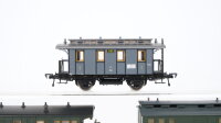 Fleischmann H0 Konvolut Personenwagen 2.Kl., Personenwagen "2456" grau, Packwagen, K.P.E.V./u.a.