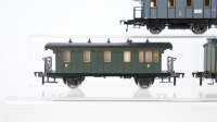 Fleischmann H0 Konvolut Personenwagen 2.Kl., Personenwagen "2456" grau, Packwagen, K.P.E.V./u.a.