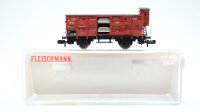 Fleischmann N 8356 Flachdach Viehwagen mit Bremserhaus...