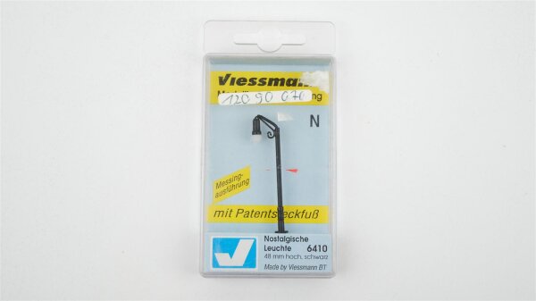 Viessmann N 6410 Nostalgische Leuchte 48 mm schwarz (in Acrylbox)