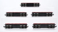 Märklin H0 Konvolut 5 Niederbordwagen braun DB (Abbruch)