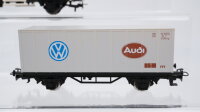 Märklin H0 Konvolut 2 Containertragewagen "VW Audi, Lurchi", Kühlwagen "Allen voran der VW-Käfer" DB
