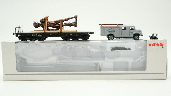 Märklin H0 48007 Museumswagen 2007 Schwerlastwagen mit Statue + LKW DB
