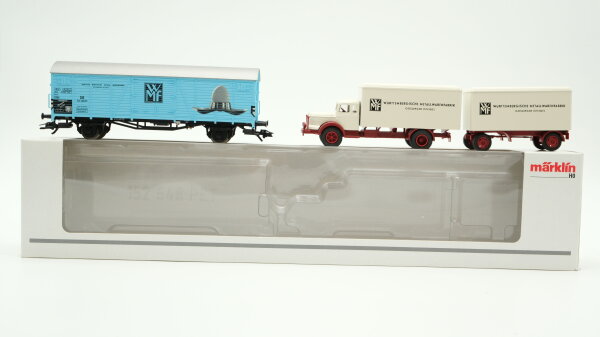 Märklin H0 48110 Museumswagen 2010  WMF mit LKW Krupp-Mustang & Anhänger