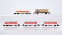 Fleischmann N Konvolut Containertragwagen "Coca Cola...