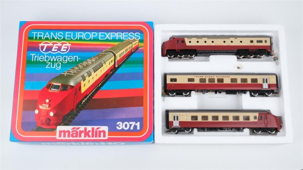 Märklin H0 3071 Triebwagenzug "Edelweiss" TEE Trans Europ Express Wechselstrom (Abbrüche, vermutlich verharzt)