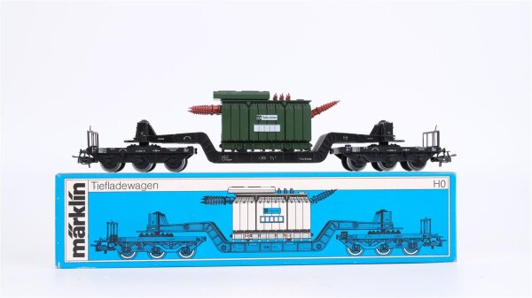 Märklin H0 4617 Tiefladewagen mit Trafo-Union DB