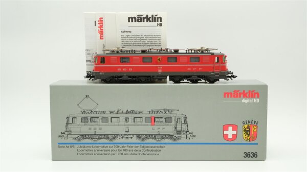 Märklin H0 3636 Elektrische Lokomotive Serie Ae 6/6 der SBB Wechselstrom Digital (vermutlich verharzt)