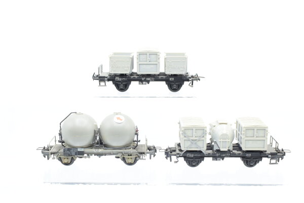 Trix H0 Konvolut Silowagen Behältertragwagen "Von Haus zu Haus" DB u.a. (Abbrüche)